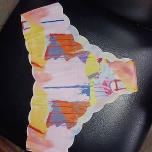New pink abstract print no show panties underwear size L